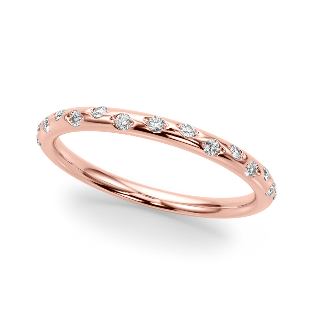  Ladies Scattered Diamond Wedding Band 1/10 Carat Total Weight   (Lab-Created) 0.07 C.T.W 10K yellow, white or rose gold - view 5