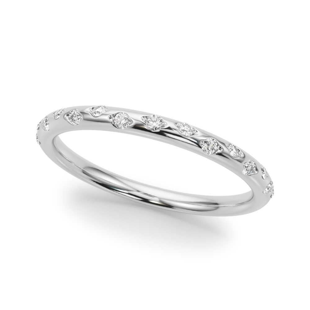 Scattered Diamond Wedding Band | USA Jewels