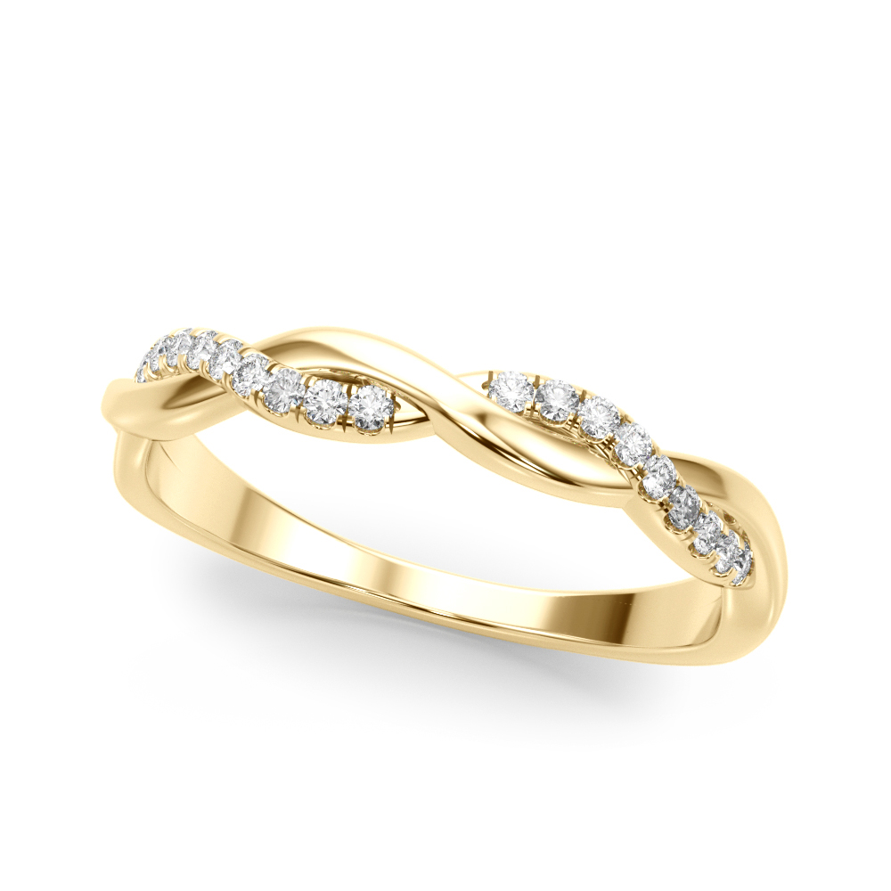  Ladies Twisted Diamond Wedding Band 1/10 Carat Total Weight   (Lab-Created) 0.11 C.T.W 10K yellow, white or rose gold - view 3