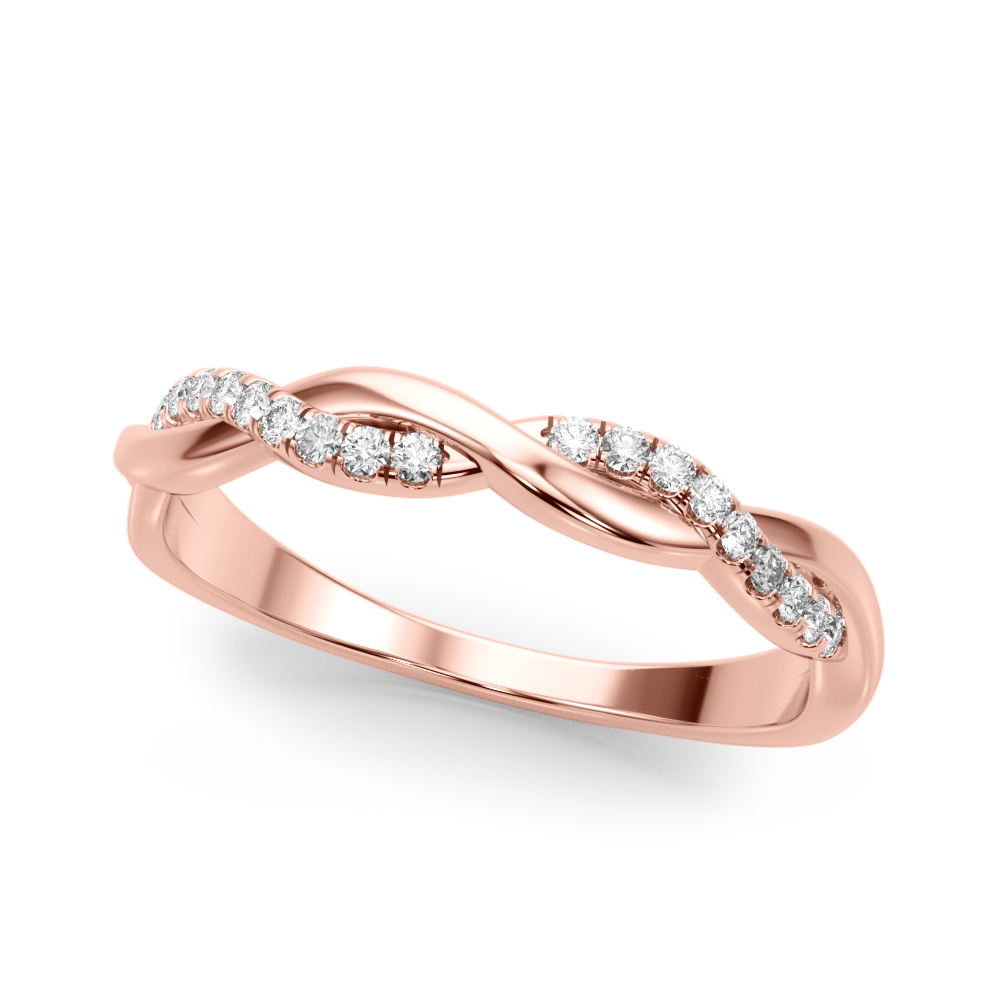  Ladies Twisted Diamond Wedding Band 1/10 Carat Total Weight   (Lab-Created) 0.11 C.T.W 10K yellow, white or rose gold - view 5