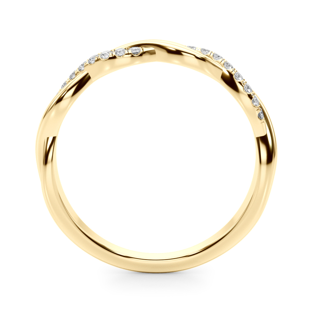  Ladies Twisted Diamond Wedding Band 1/10 Carat Total Weight   (Lab-Created) 0.11 C.T.W 10K yellow, white or rose gold - view 4