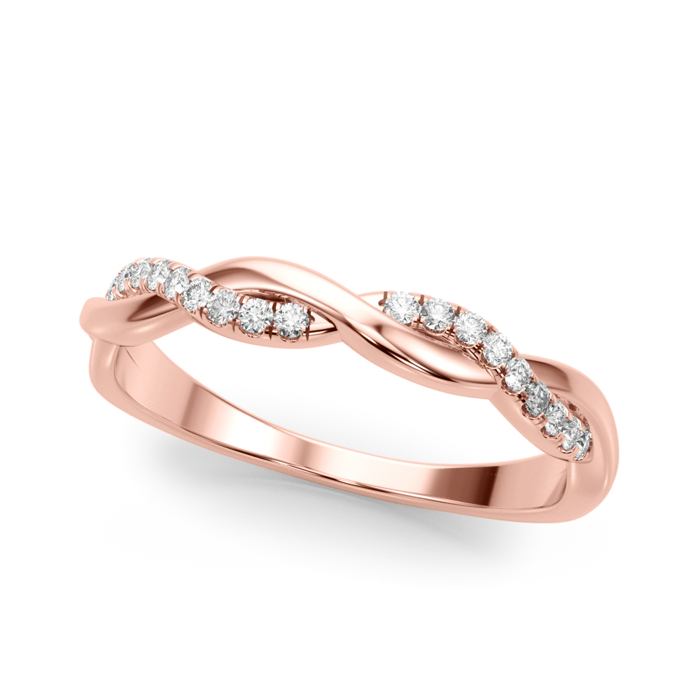  Ladies Twisting Wedding Band 1/10 Carat Total Weight   (Lab-Created) 0.11 C.T.W 10K yellow, white or rose gold - view 5