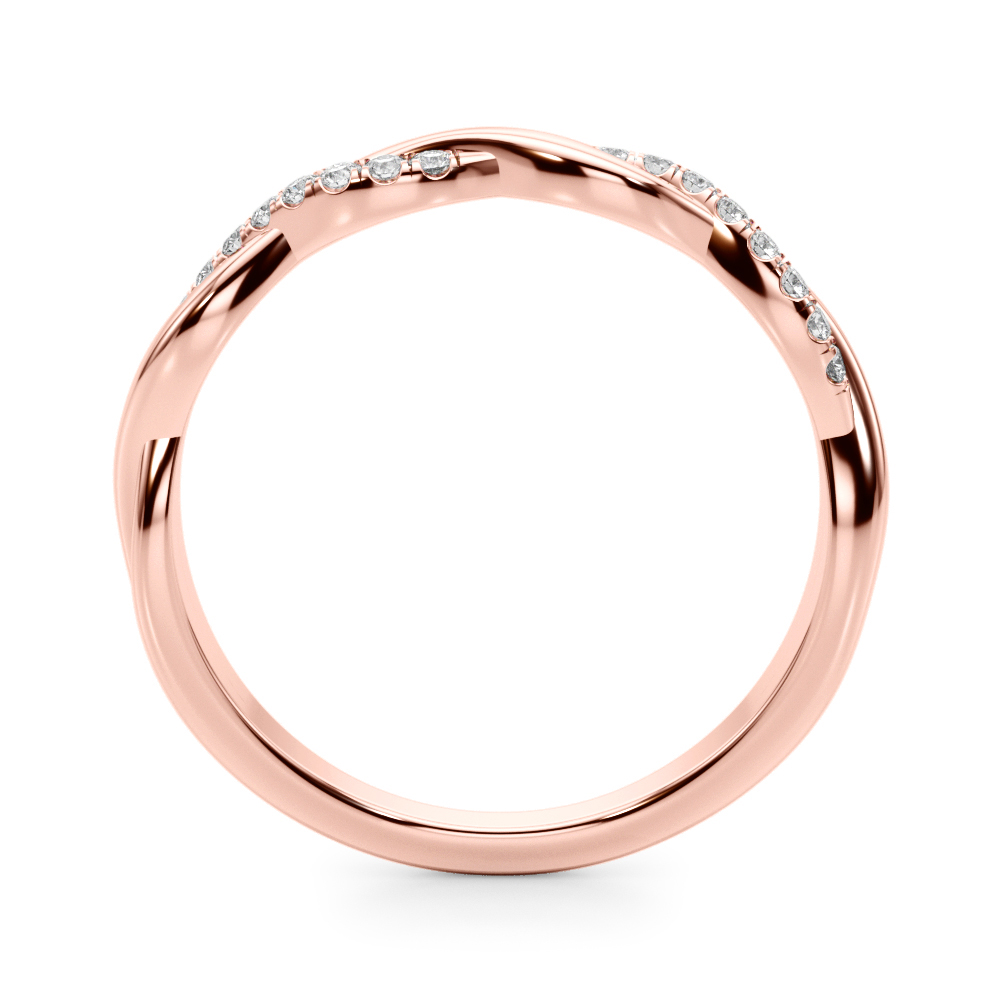  Ladies Twisting Wedding Band 1/10 Carat Total Weight   (Lab-Created) 0.11 C.T.W 10K yellow, white or rose gold - view 6
