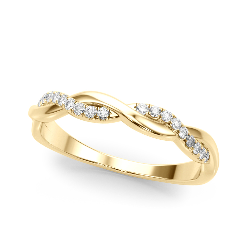  Ladies Twisting Accented Wedding Band 1/10 Carat Total Weight   (Lab-Created) 0.11 C.T.W 10K yellow, white or rose gold - view 3