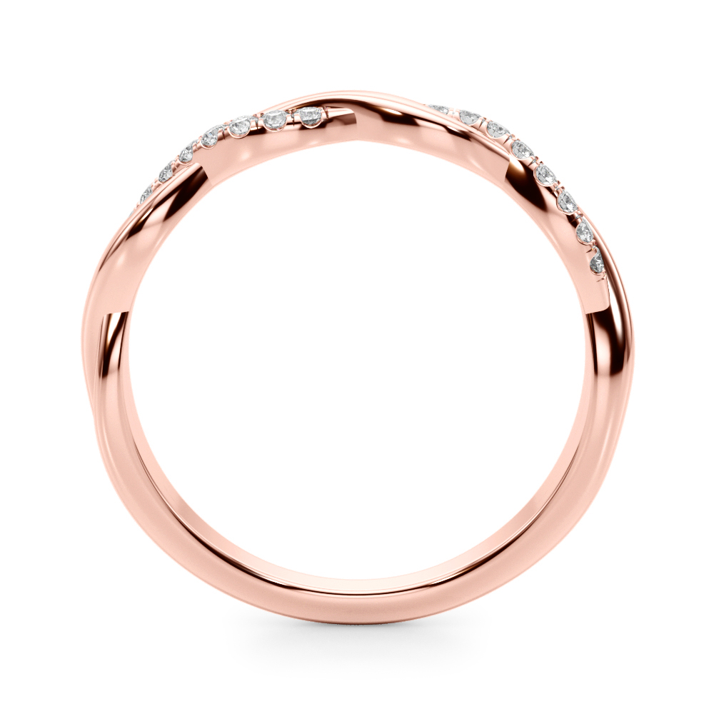 Ladies Twisting Accented Wedding Band 1/10 Carat Total Weight   (Lab-Created) 0.11 C.T.W 10K yellow, white or rose gold - view 6