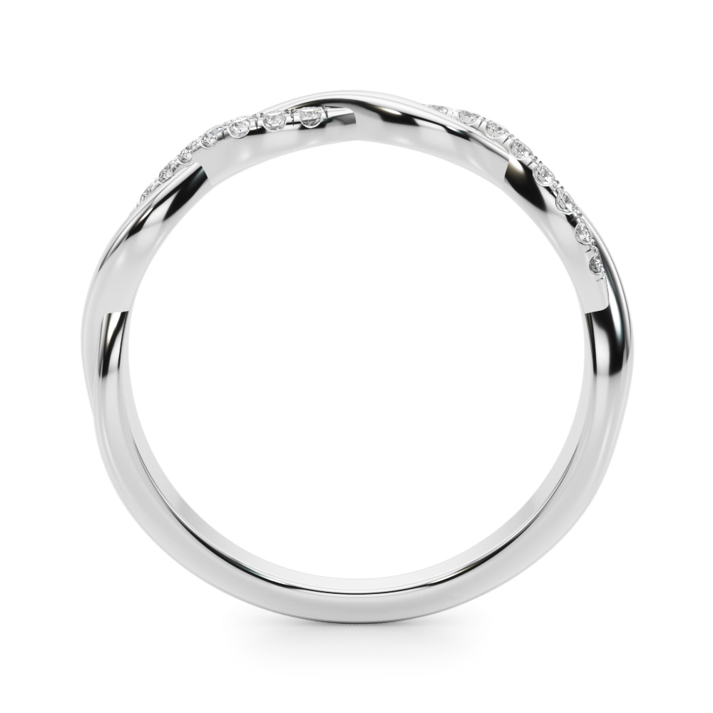  Ladies Twisting Accented Wedding Band 1/10 Carat Total Weight   (Lab-Created) 0.11 C.T.W 10K yellow, white or rose gold - view 2