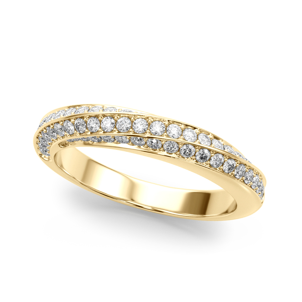  Ladies Multirow Pave Twisted Shank Wedding Band 5/8 Carat Total Weight   (Lab-Created) 0.59 C.T.W 10K yellow, white or rose gold - view 3