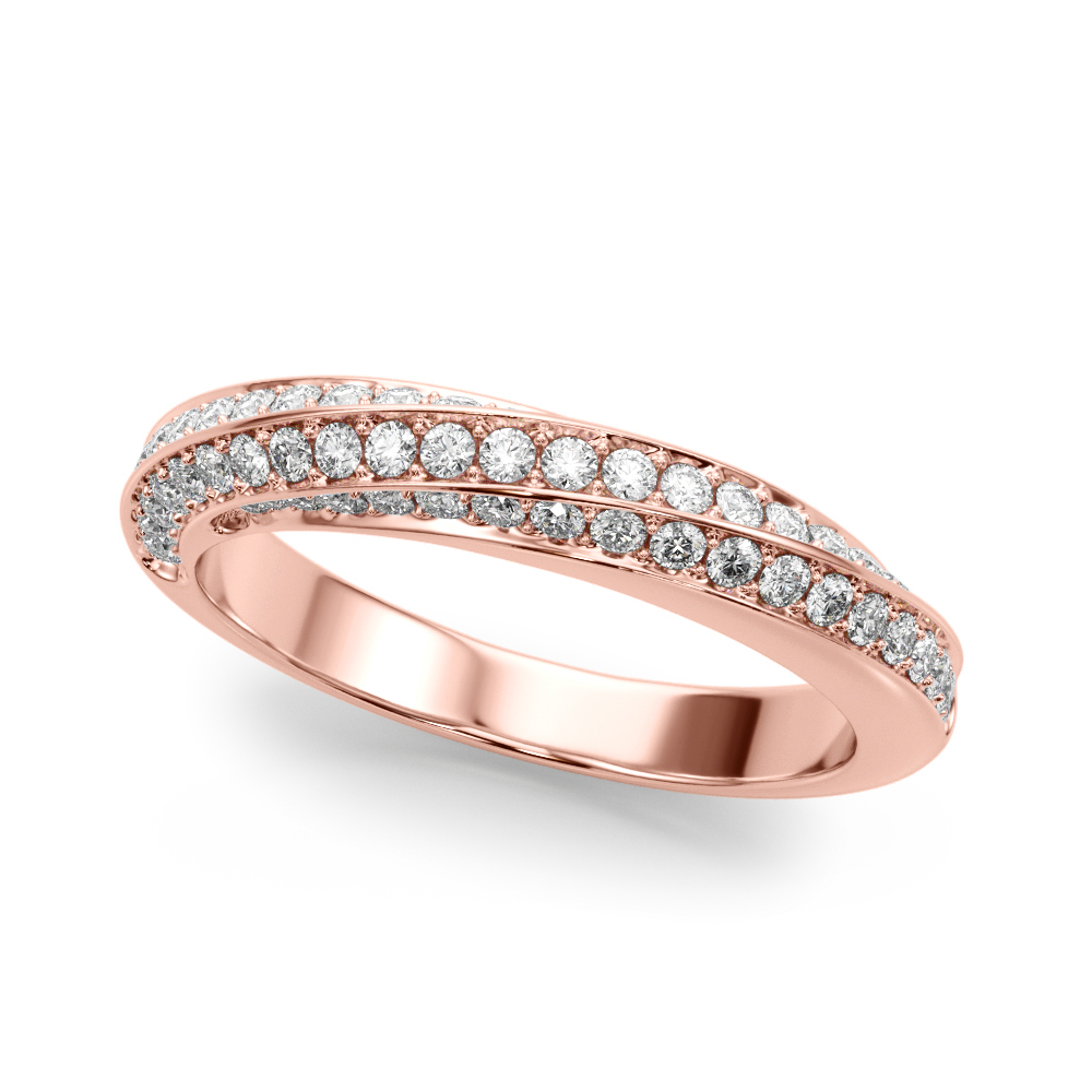  Ladies Multirow Pave Twisted Shank Wedding Band 5/8 Carat Total Weight   (Lab-Created) 0.59 C.T.W 10K yellow, white or rose gold - view 5