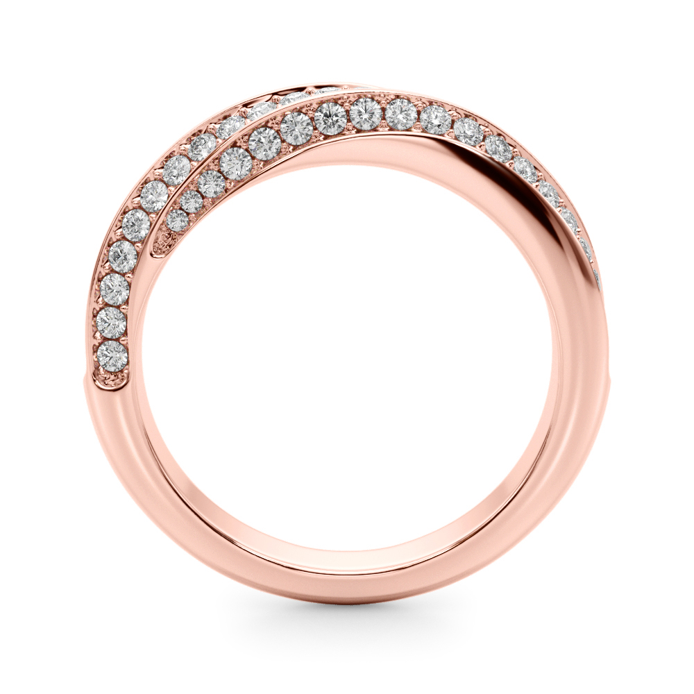  Ladies Multirow Pave Twisted Shank Wedding Band 5/8 Carat Total Weight   (Lab-Created) 0.59 C.T.W 10K yellow, white or rose gold - view 6