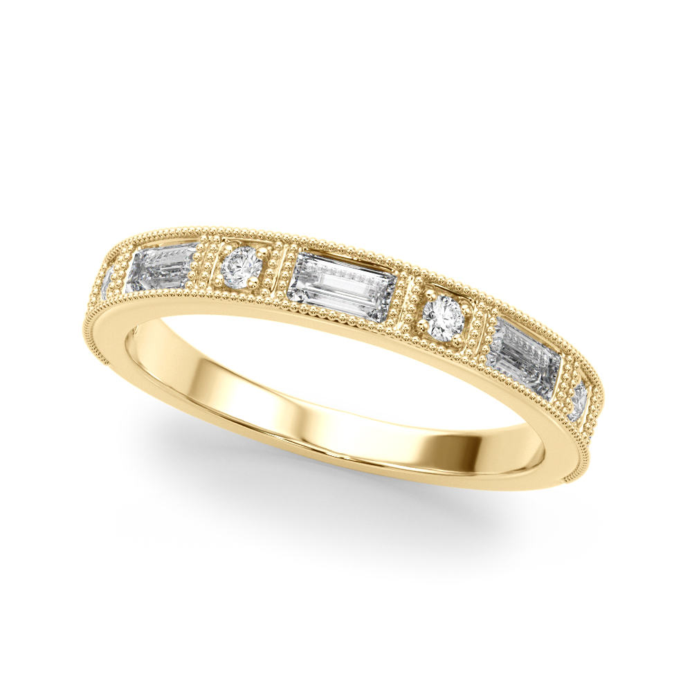  Ladies Channel Set Fancy Shape Baguette Wedding Bands 0.66 Carat Total Weight   (Lab-Created) 0.66 C.T.W 10K yellow, white or rose gold - view 3