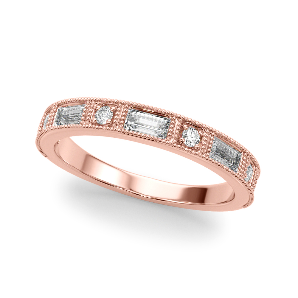  Ladies Channel Set Fancy Shape Baguette Wedding Bands 0.66 Carat Total Weight   (Lab-Created) 0.66 C.T.W 10K yellow, white or rose gold - view 5