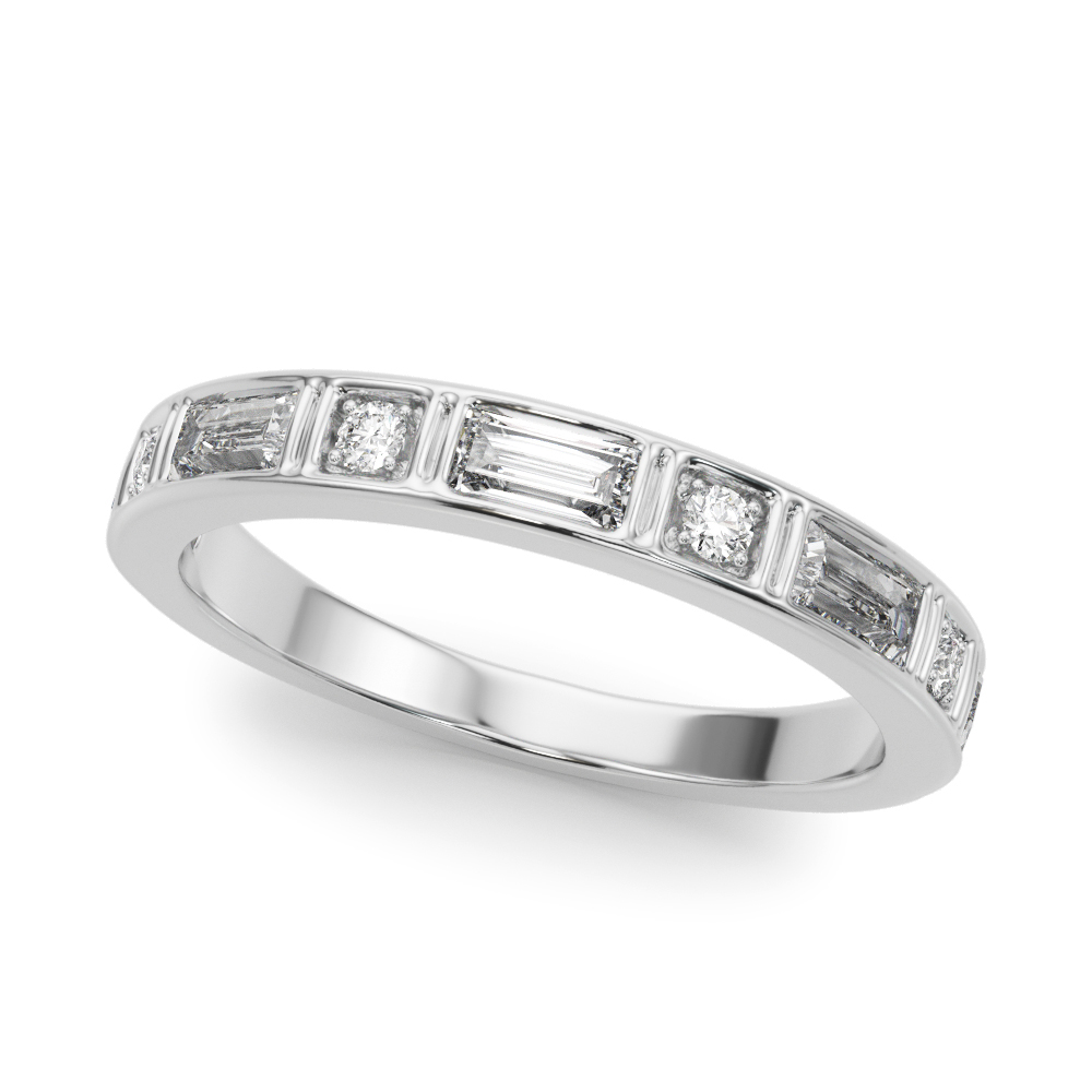 Channel Set Fancy Shape Baguette Wedding Bands