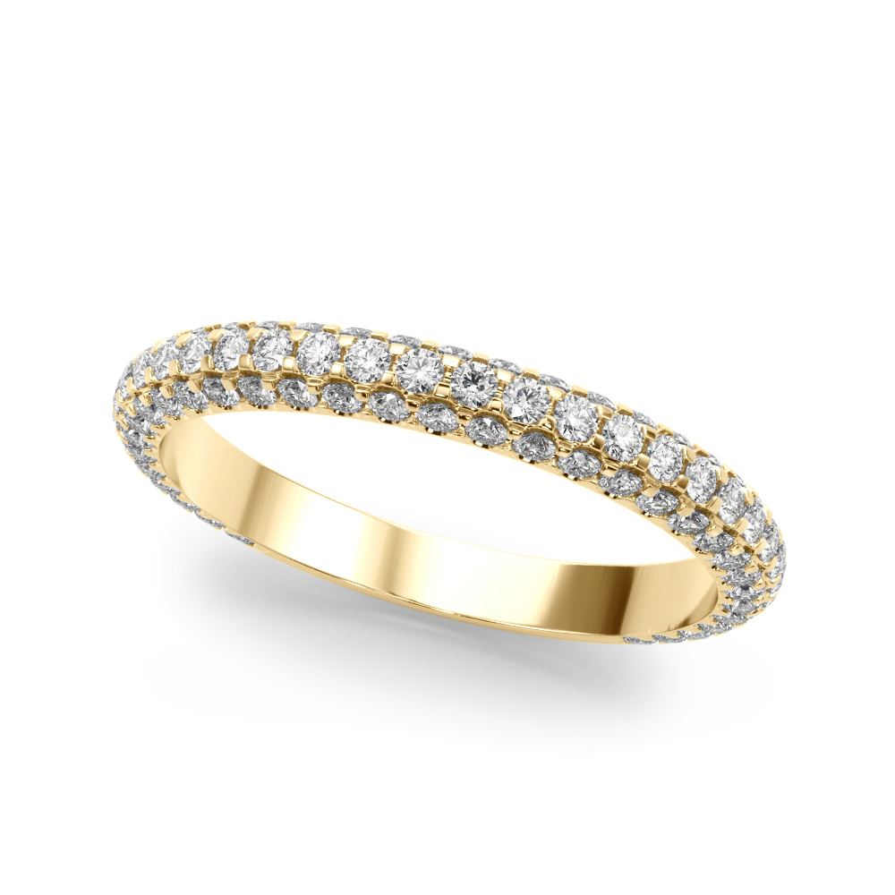  Ladies Multirow Pave Wedding Bands 0.8 Carat Total Weight   (Lab-Created) 0.80 C.T.W 10K yellow, white or rose gold - view 3