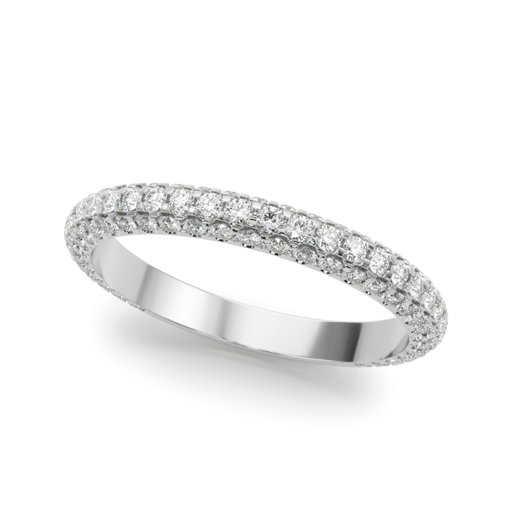 Multirow Pave Wedding Bands | USA Jewels