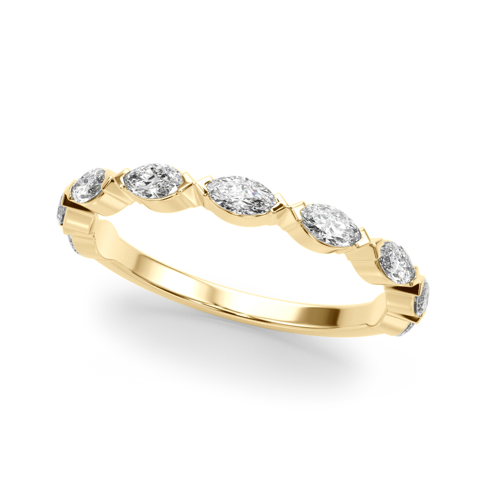  Ladies 9-Stone V-Prong Marquise Band 5/8 Carat Total Weight   (Lab-Created) 0.63 C.T.W 10K yellow, white or rose gold - view 3