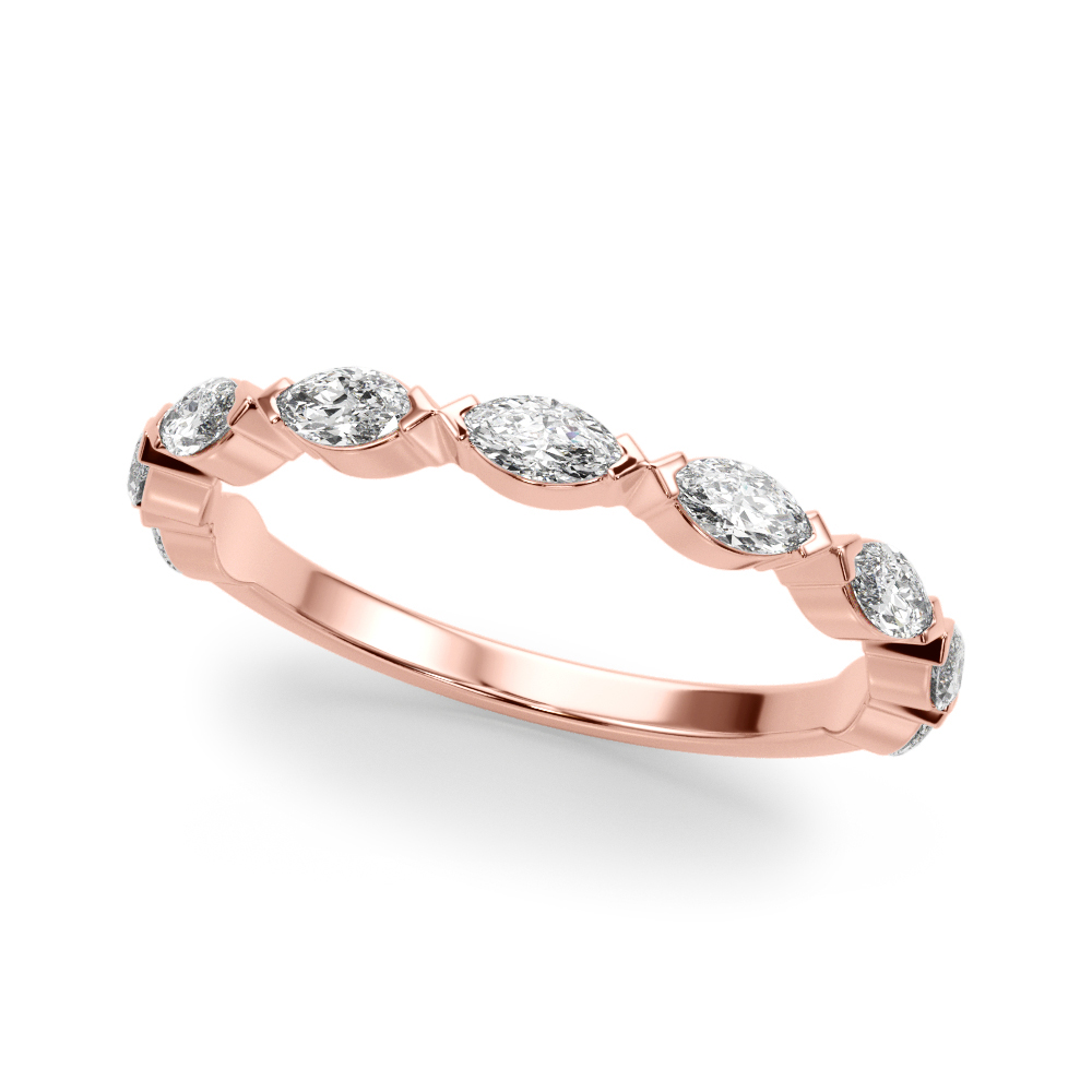  Ladies 9-Stone V-Prong Marquise Band 5/8 Carat Total Weight   (Lab-Created) 0.63 C.T.W 10K yellow, white or rose gold - view 5