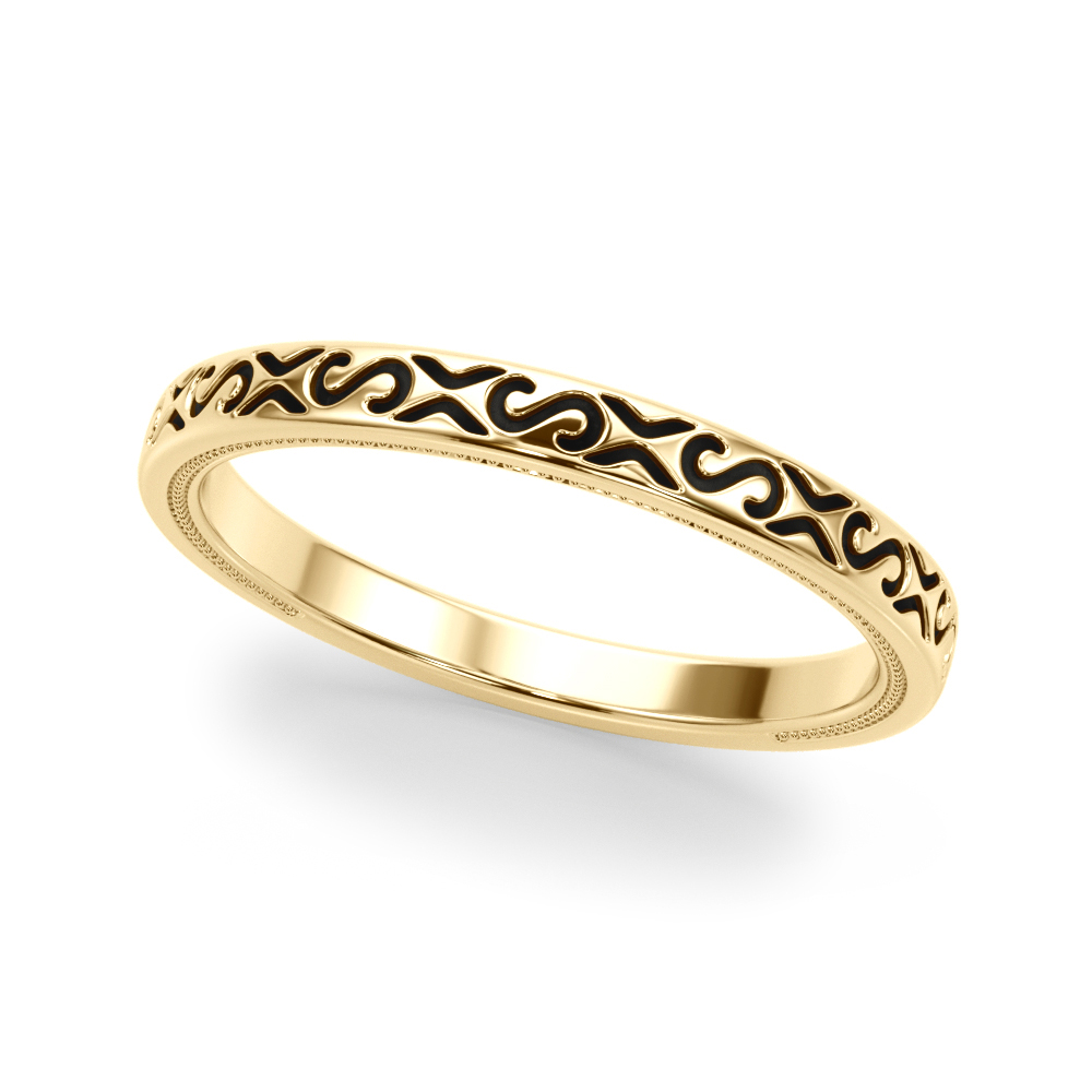  Vintage Inspired Wedding Band  Unknown Friendly Weight 10K yellow, white or rose gold - view 3