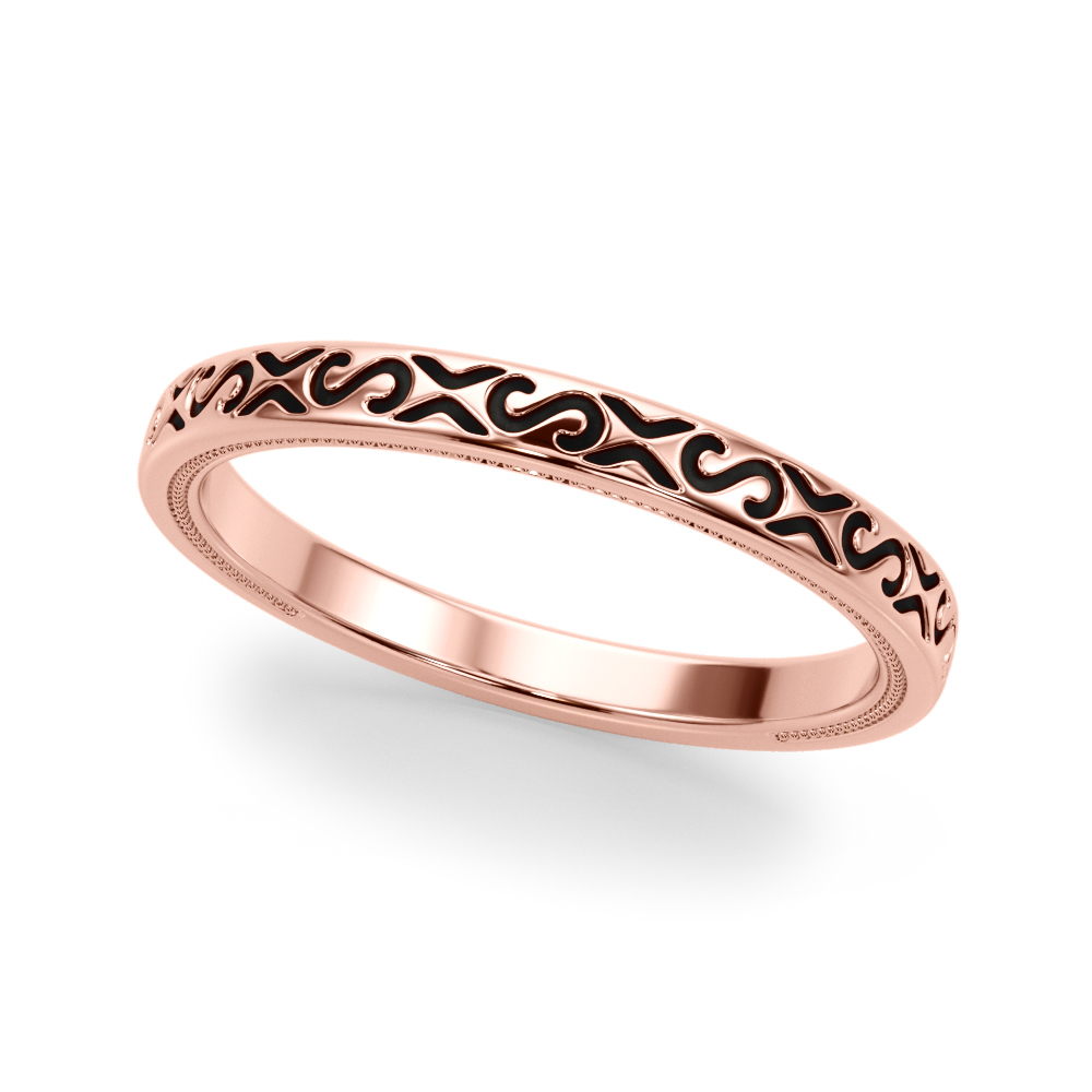  Vintage Inspired Wedding Band  Unknown Friendly Weight 10K yellow, white or rose gold - view 5