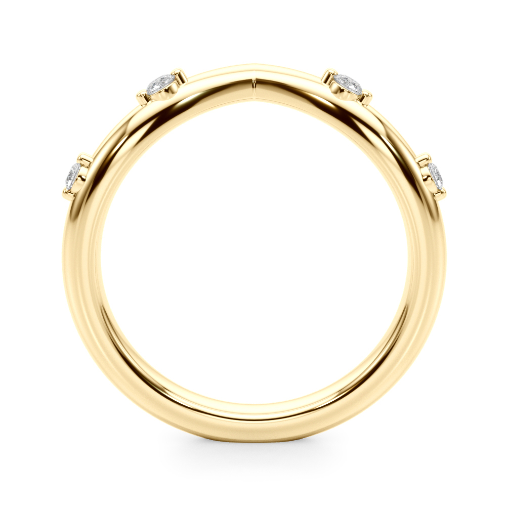  Ladies Chevron Wedding Band 1/10 Carat Total Weight   (Lab-Created) 0.10 C.T.W 10K yellow, white or rose gold - view 4