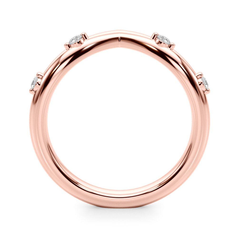  Ladies Chevron Wedding Band 1/10 Carat Total Weight   (Lab-Created) 0.10 C.T.W 10K yellow, white or rose gold - view 6