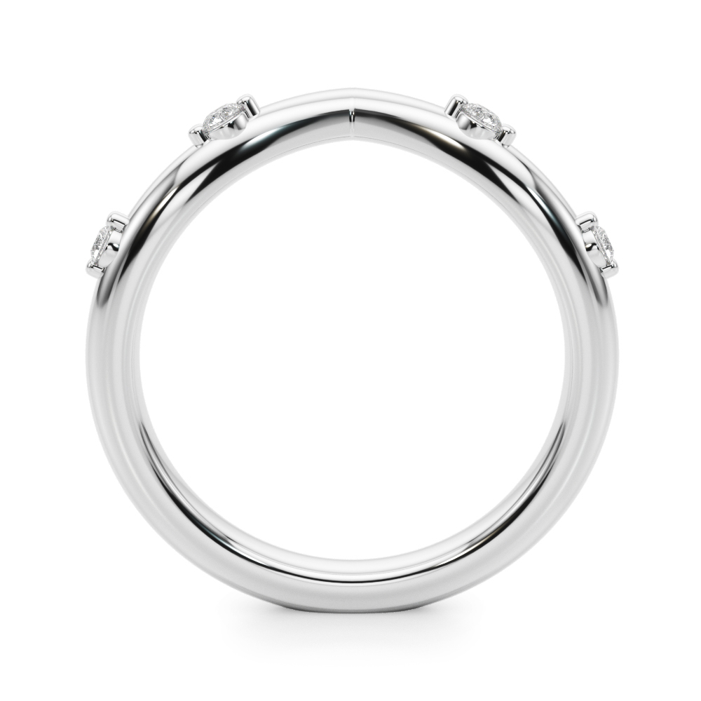  Ladies Chevron Wedding Band 1/10 Carat Total Weight   (Lab-Created) 0.10 C.T.W 10K yellow, white or rose gold - view 2