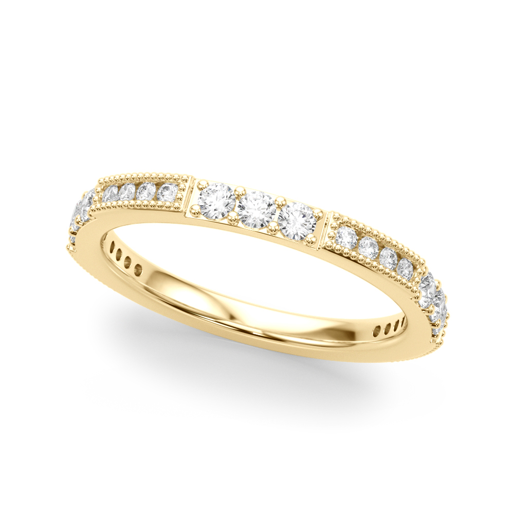  Ladies Alternating Milgrain & Prong Wedding Band 3/8 Carat Total Weight   (Lab-Created) 0.43 C.T.W 10K yellow, white or rose gold - view 3
