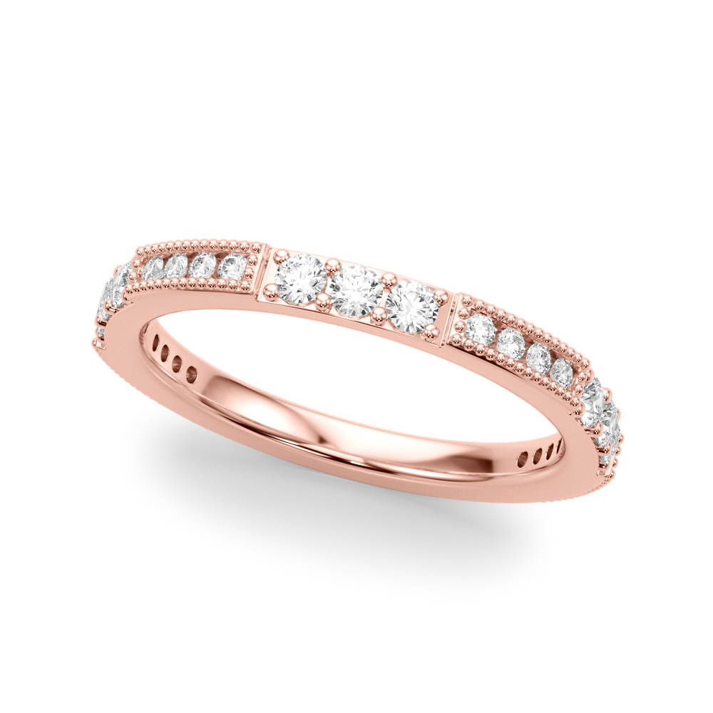  Ladies Alternating Milgrain & Prong Wedding Band 3/8 Carat Total Weight   (Lab-Created) 0.43 C.T.W 10K yellow, white or rose gold - view 5