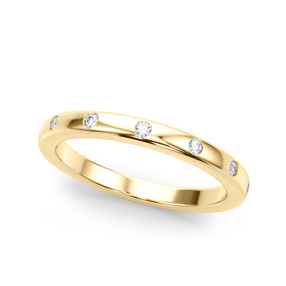  Ladies Burnished Wedding Band 1/10 Carat Total Weight   (Lab-Created) 0.13 C.T.W 10K yellow, white or rose gold - view 3