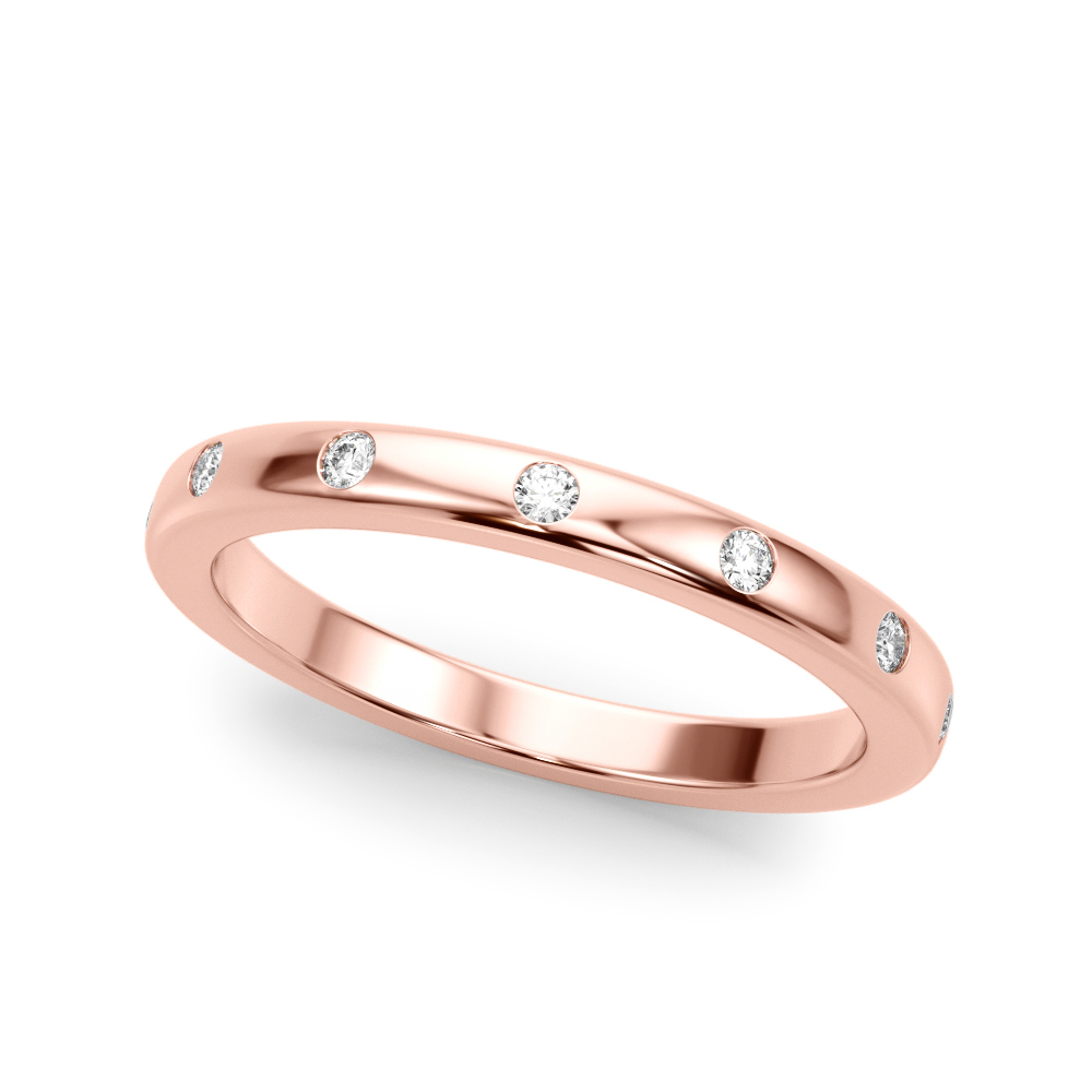 Ladies Burnished Wedding Band 1/10 Carat Total Weight   (Lab-Created) 0.13 C.T.W 10K yellow, white or rose gold - view 5
