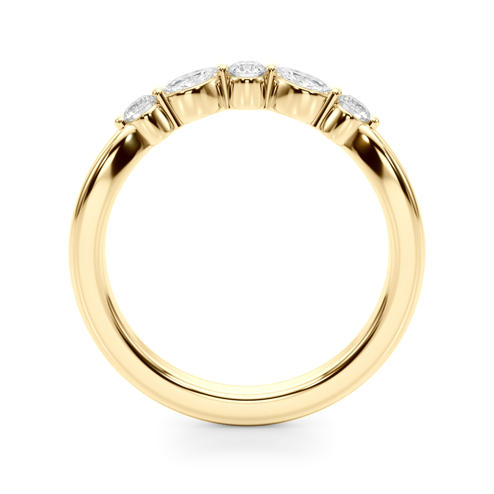  Ladies Alternating Round & Marquise Wedding Band 1/3 Carat Total Weight   (Lab-Created) 0.32 C.T.W 10K yellow, white or rose gold - view 4