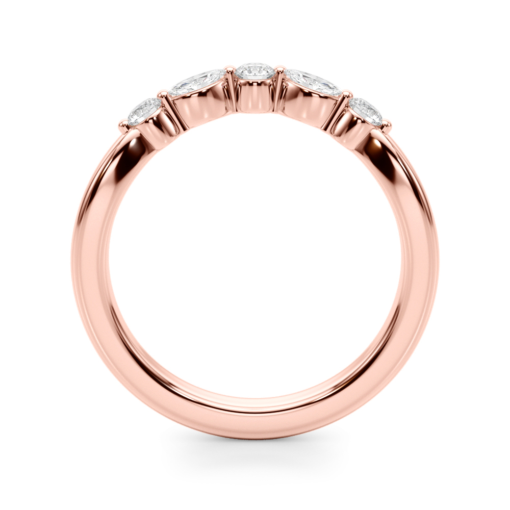  Ladies Alternating Round & Marquise Wedding Band 1/3 Carat Total Weight   (Lab-Created) 0.32 C.T.W 10K yellow, white or rose gold - view 6
