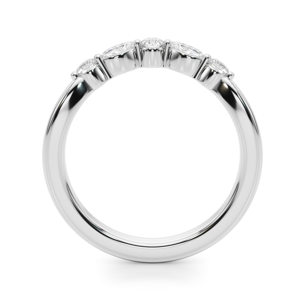  Ladies Alternating Round & Marquise Wedding Band 1/3 Carat Total Weight   (Lab-Created) 0.32 C.T.W 10K yellow, white or rose gold - view 2