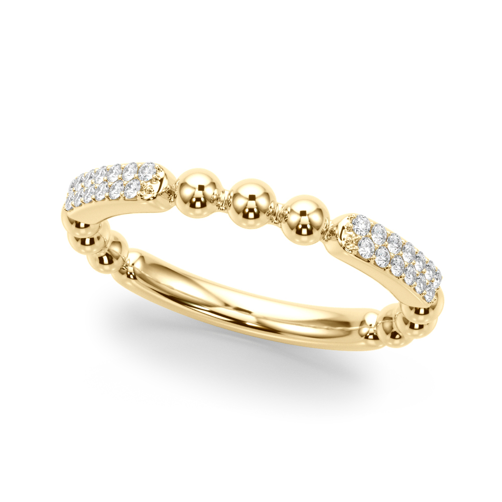  Ladies Beaded Diamond Wedding Band 1/10 Carat Total Weight   (Lab-Created) 0.13 C.T.W 10K yellow, white or rose gold - view 3