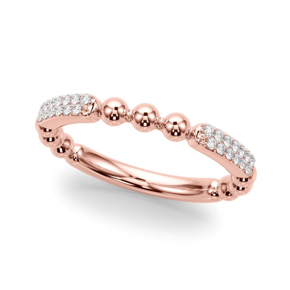  Ladies Beaded Diamond Wedding Band 1/10 Carat Total Weight   (Lab-Created) 0.13 C.T.W 10K yellow, white or rose gold - view 5