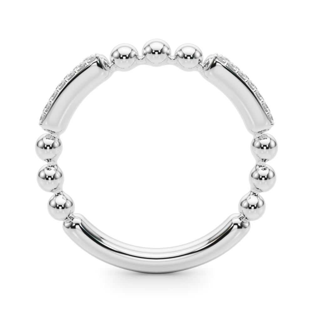  Ladies Beaded Diamond Wedding Band 1/10 Carat Total Weight   (Lab-Created) 0.13 C.T.W 10K yellow, white or rose gold - view 2