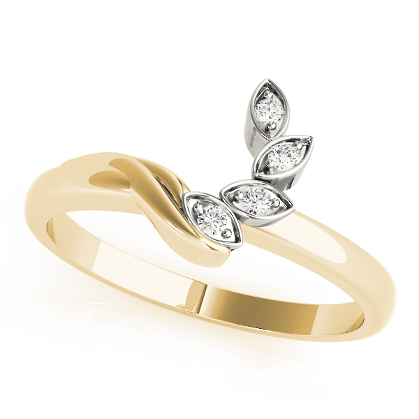  Ladies Bypass Marquise Leaf Shape Wedding Bands 0.02 Carat Total Weight  0.02 C.T.W 10K yellow, white or rose gold - view 3
