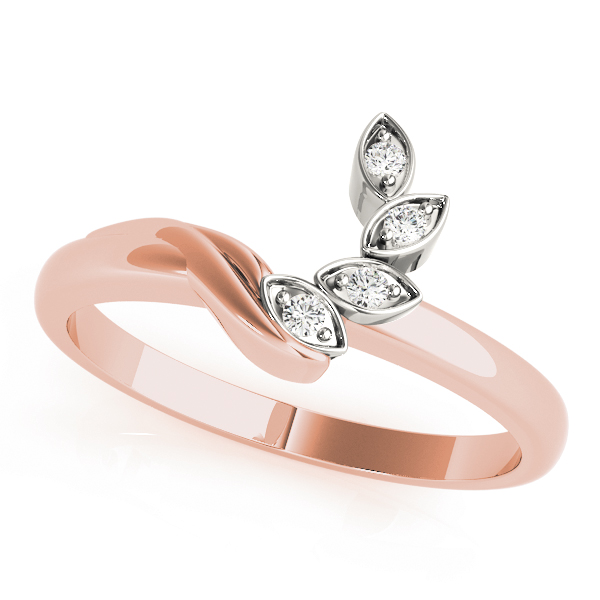 Ladies Bypass Marquise Leaf Shape Wedding Bands 0.02 Carat Total Weight  0.02 C.T.W 10K yellow, white or rose gold - view 5