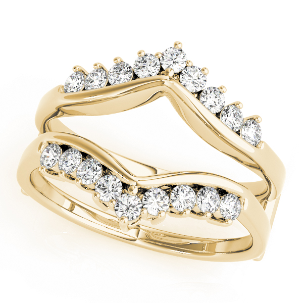  Ladies Wraps & Inserts Curved Wedding Band 1/3 Carat Total Weight   (Lab-Created) 0.36 C.T.W 10K yellow, white or rose gold - view 3