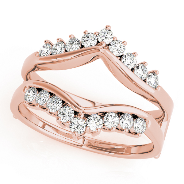  Ladies Wraps & Inserts Curved Wedding Band 1/3 Carat Total Weight   (Lab-Created) 0.36 C.T.W 10K yellow, white or rose gold - view 5