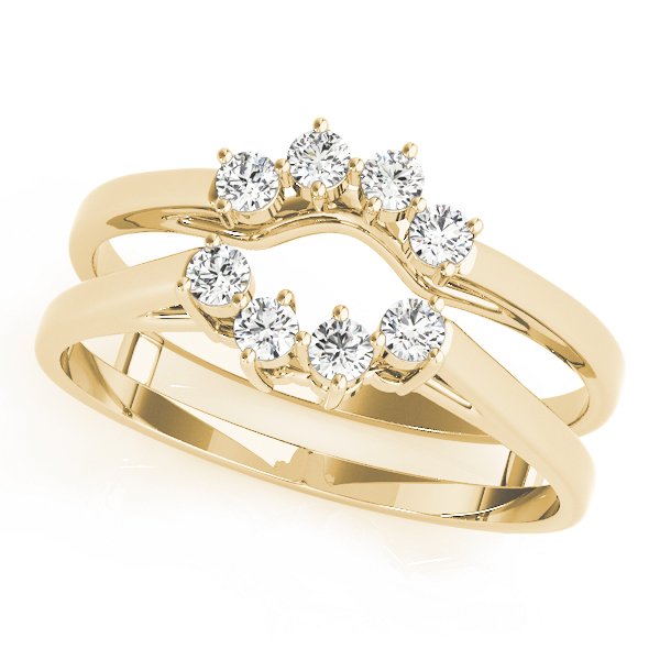  Ladies Curved Wraps & Inserts Wedding Bands .15 Carat Total Weight   (Lab-Created) 0.16 C.T.W 10K yellow, white or rose gold - view 3