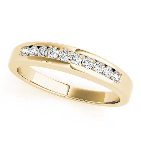  Ladies Channel Set Wedding Band 1/5 Carat Total Weight   (Lab-Created) 0.20 C.T.W 10K yellow, white or rose gold - view 3