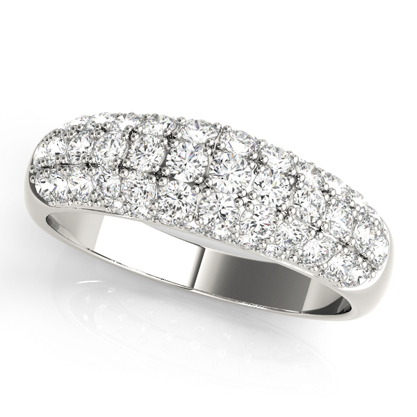 Multirow Pave Wedding Band | USA Jewels