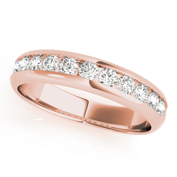  Ladies Channel Set Round Wedding Band 1/4 Carat Total Weight   (Lab-Created) 0.28 C.T.W 10K yellow, white or rose gold - view 5