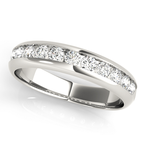 Channel Set Round Wedding Band