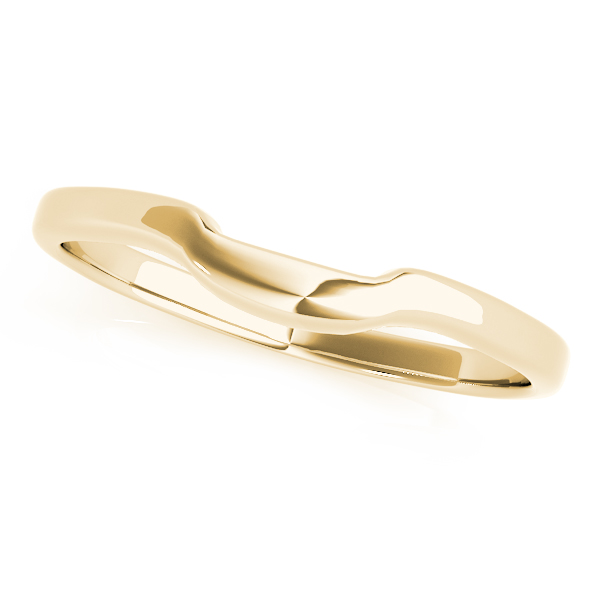  Gold Curved Wedding Band For 1/4 CT Unknown Friendly Weight 10K yellow, white or rose gold - view 2