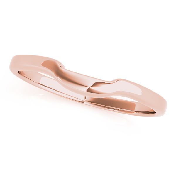  Gold Curved Wedding Band For 1/4 CT Unknown Friendly Weight 10K yellow, white or rose gold - view 3