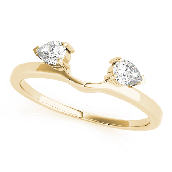  Ladies 2-Stone Pear Cut Wraps & Inserts Wedding Band .15 Carat Total Weight 0.18  (Lab-Created) 0.18 C.T.W 10K yellow, white or rose gold - view 3