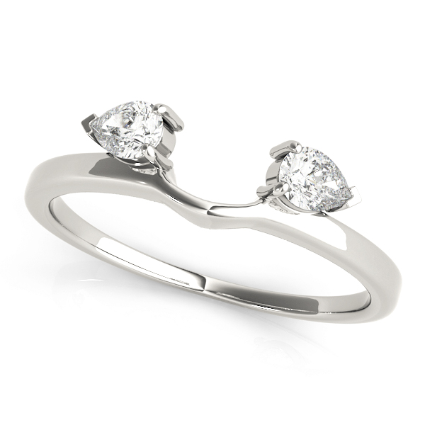 2-Stone Pear Cut Wraps & Inserts Wedding Band
