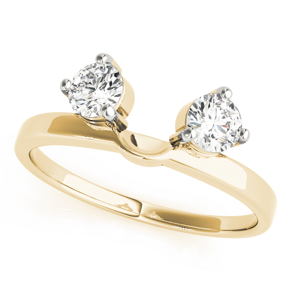  Ladies 2-Stone Round Cut Wraps & Inserts Wedding Band 1/10 Carat Total Weight For 1/10 CT  (Lab-Created) 0.10 C.T.W 10K yellow, white or rose gold - view 3