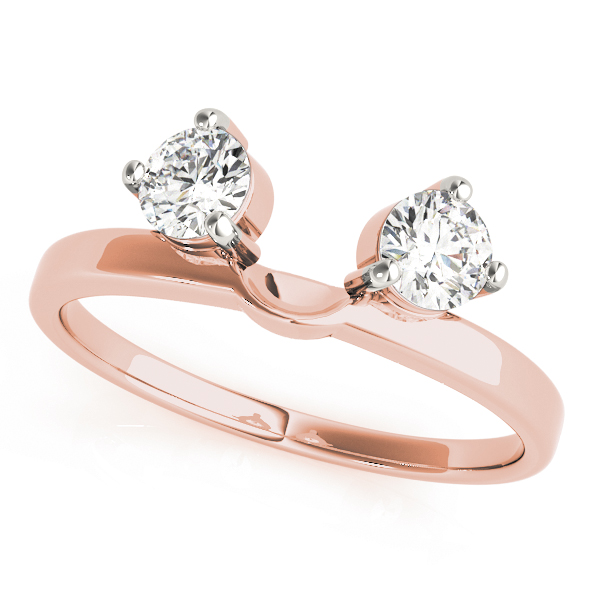  Ladies 2-Stone Round Cut Wraps & Inserts Wedding Band 1/10 Carat Total Weight For 1/10 CT  (Lab-Created) 0.10 C.T.W 10K yellow, white or rose gold - view 5